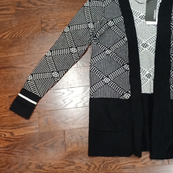 Olsen Henny Open Front Wool Yarn Cardigan Sweater Golden Glam S M - Picture 3 of 16